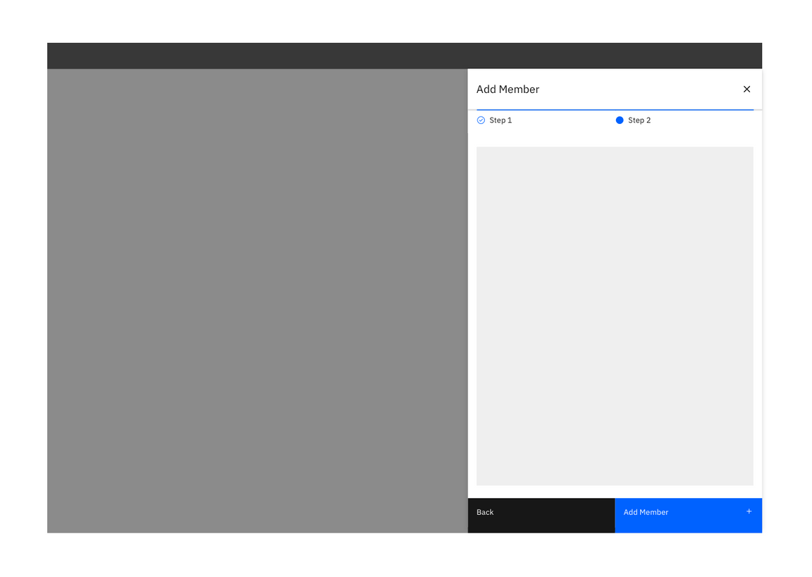 ExampExample of a side panel multi-step creation flow